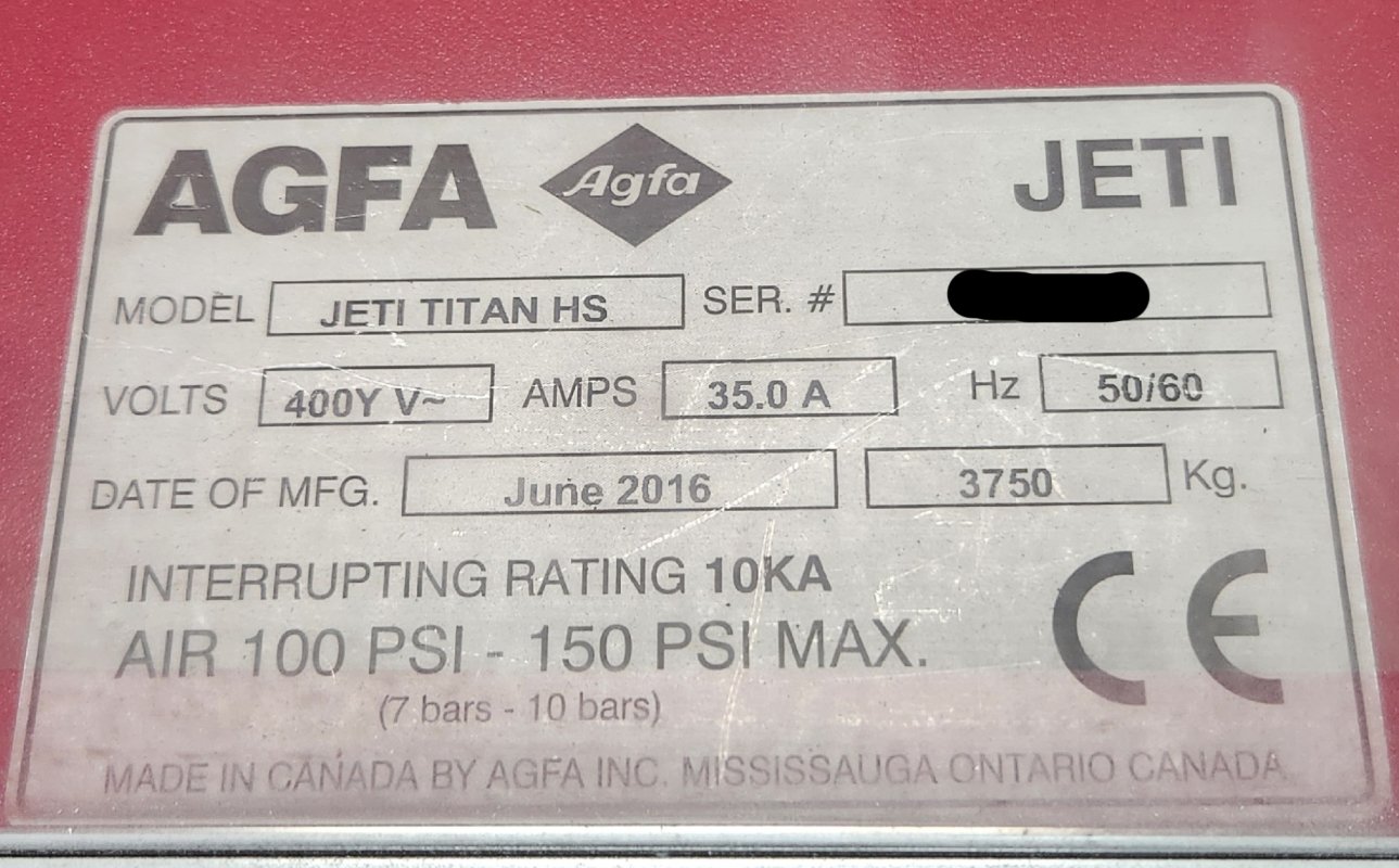 2016 Agfa JETI TITAN HS