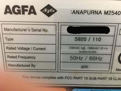 2016 Agfa Anapurna FB2540i