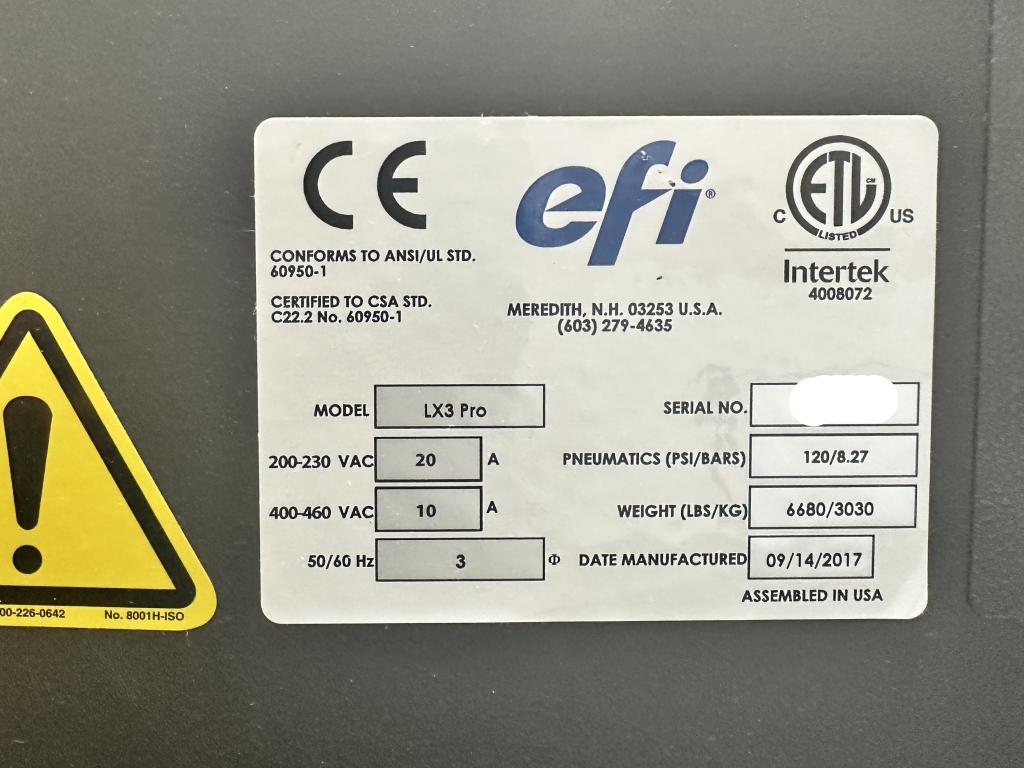 2017 EFI-VUTEk LX3 Pro