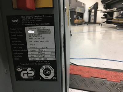 2012 Oce Arizona 360XT 