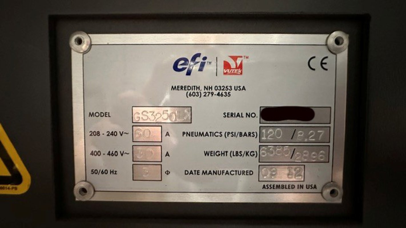 2012 EFI-VUTEk GS3250LX