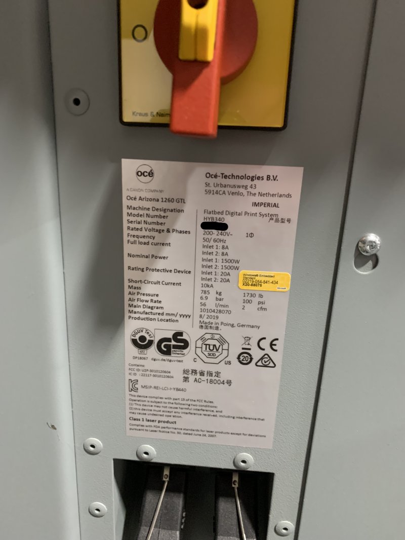 2019 Oce Arizona 1260 GTL
