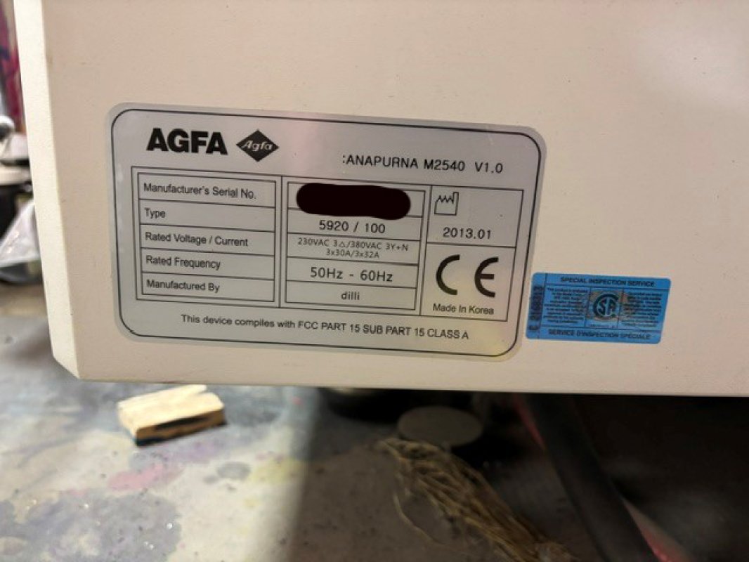 2013 Parts Machines Agfa Anapurna M2540FB