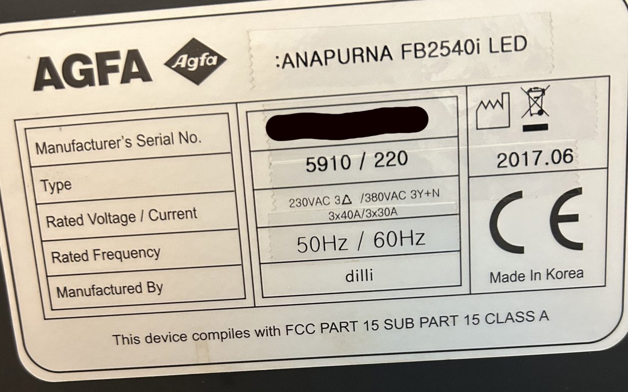 2017 Agfa Anapurna FB2540i LED