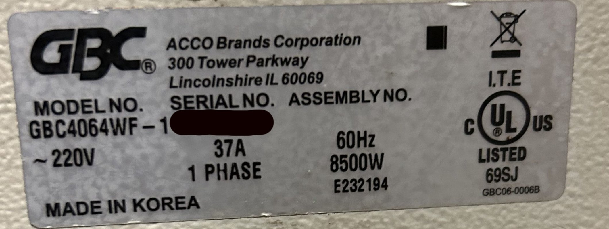 2005 GBC Orca 4064WF-1
