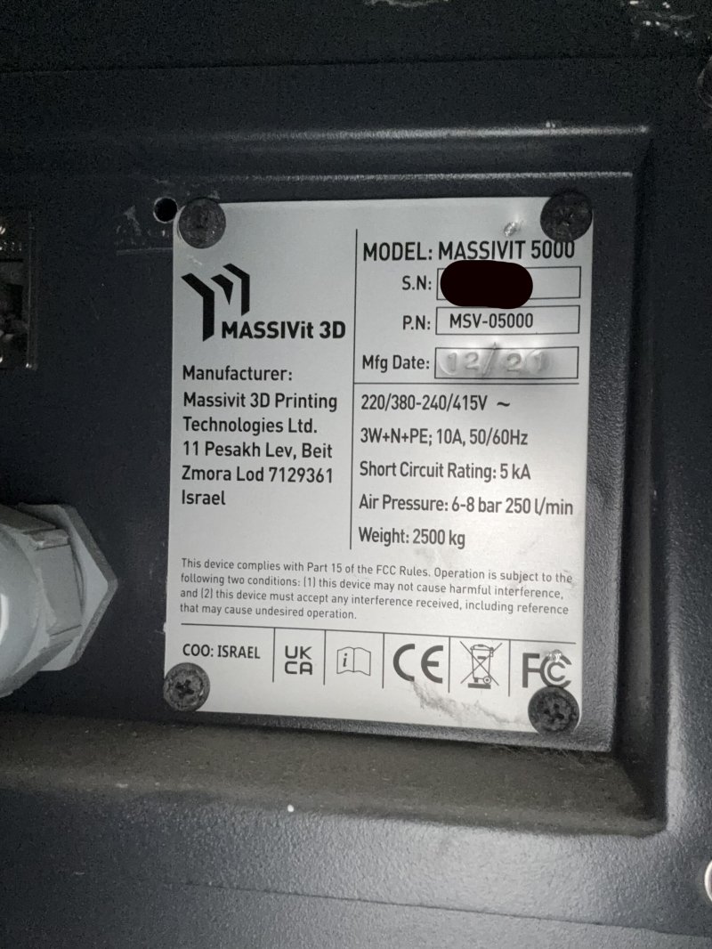 2021 Massivit 3D 5000